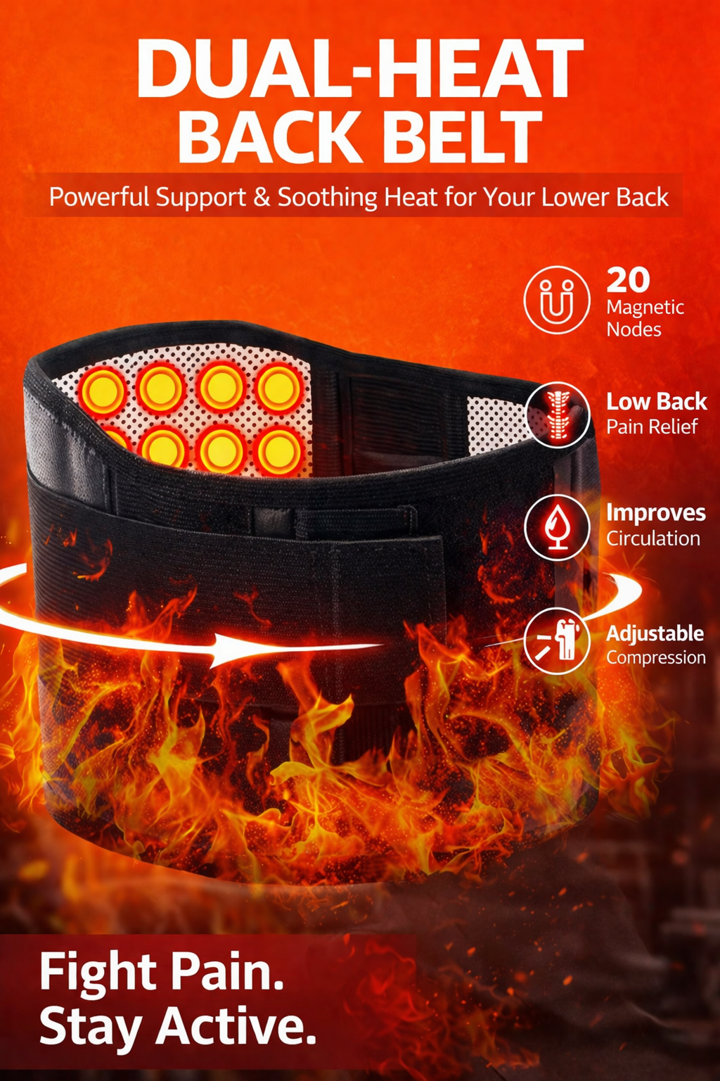 ReliefCore™ Self-Heating Back Support Belt