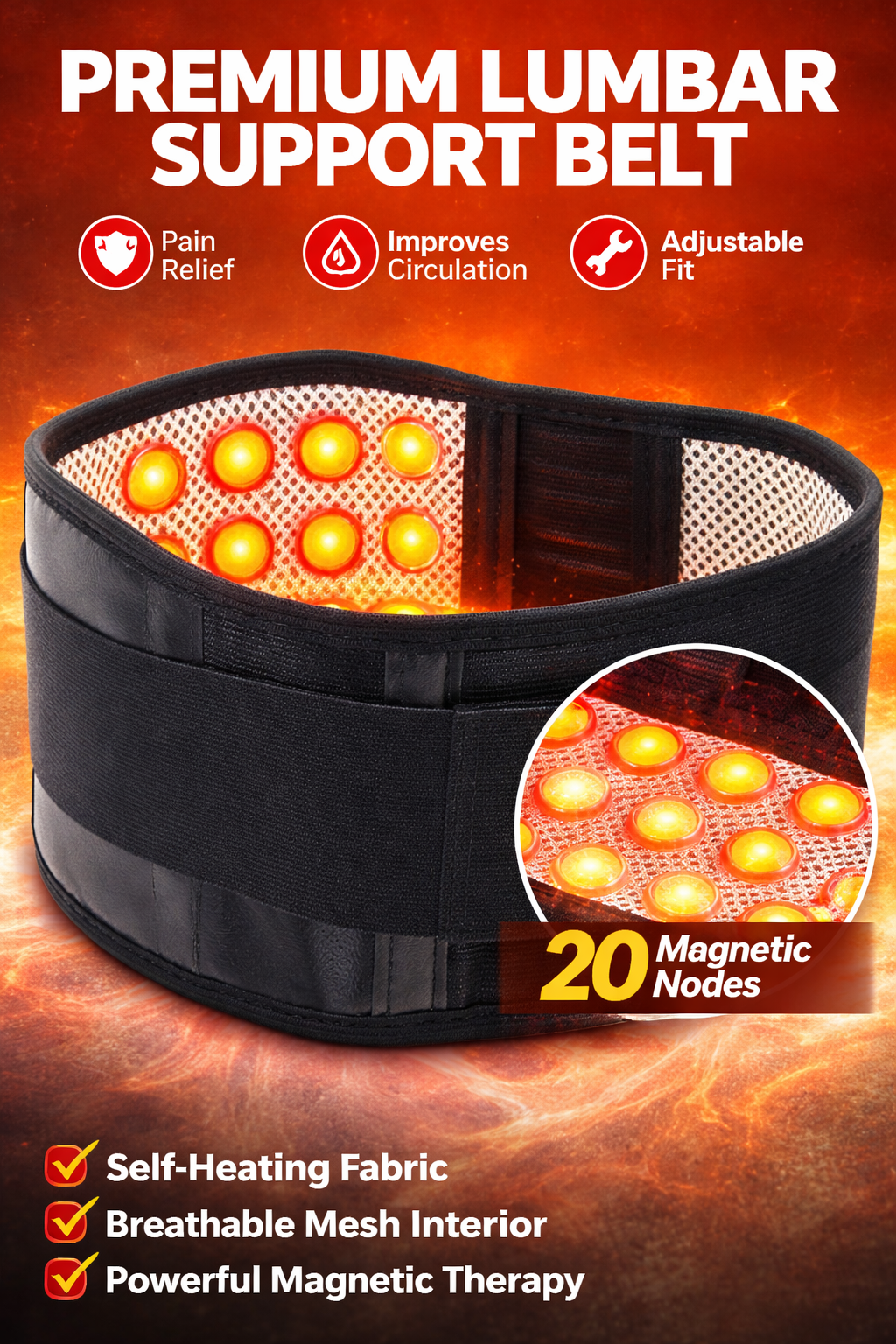 ReliefCore™ Self-Heating Back Support Belt