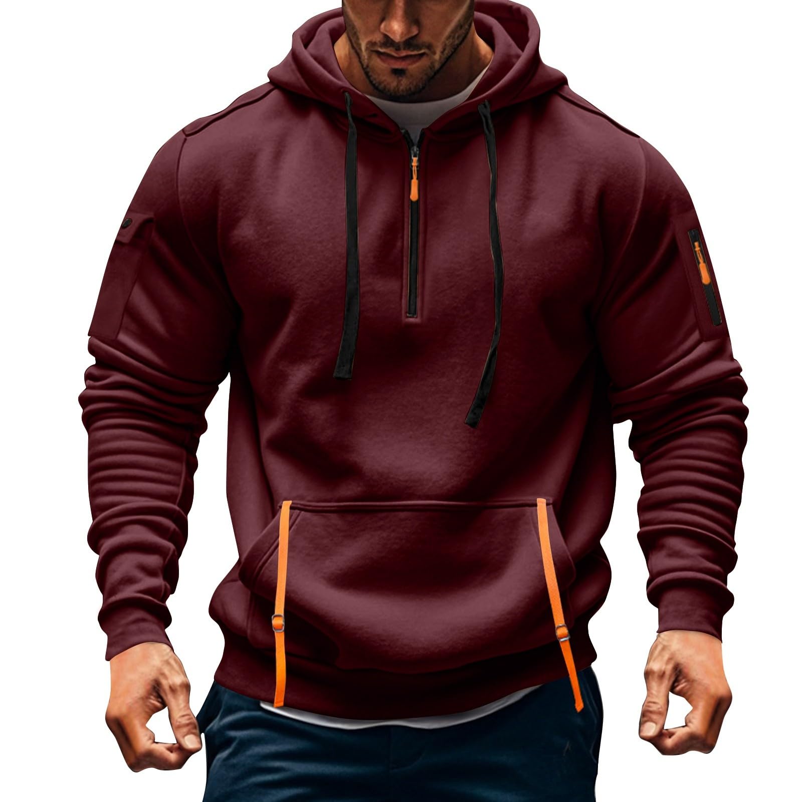 Tactical Oversized Quarter Zip Pullover Hoodie